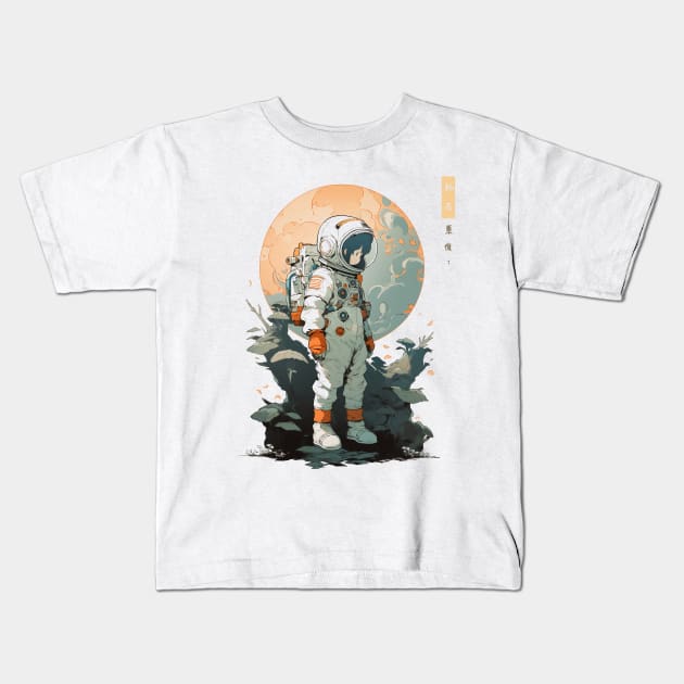 Astronaut In A Distant Land Kids T-Shirt by ArtisanEcho